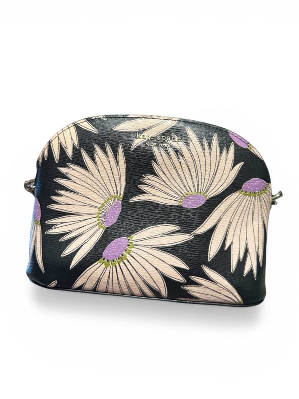 Kate Spade Black Dome Crossbody Bag - Spencer Falling Flower